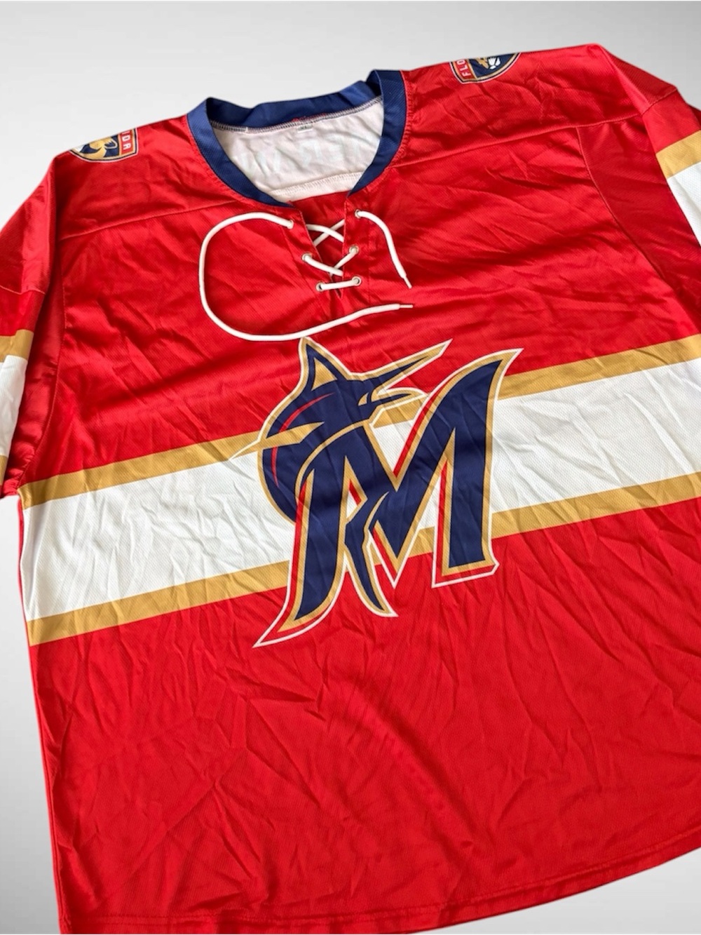 Miami Marlins Florida Panthers Hockey Style Jersey Shirt Rare